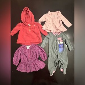 Ralph Lauren Bundle 2-shirts 1 hoodie w/ 1 Nike One piece 3 Months